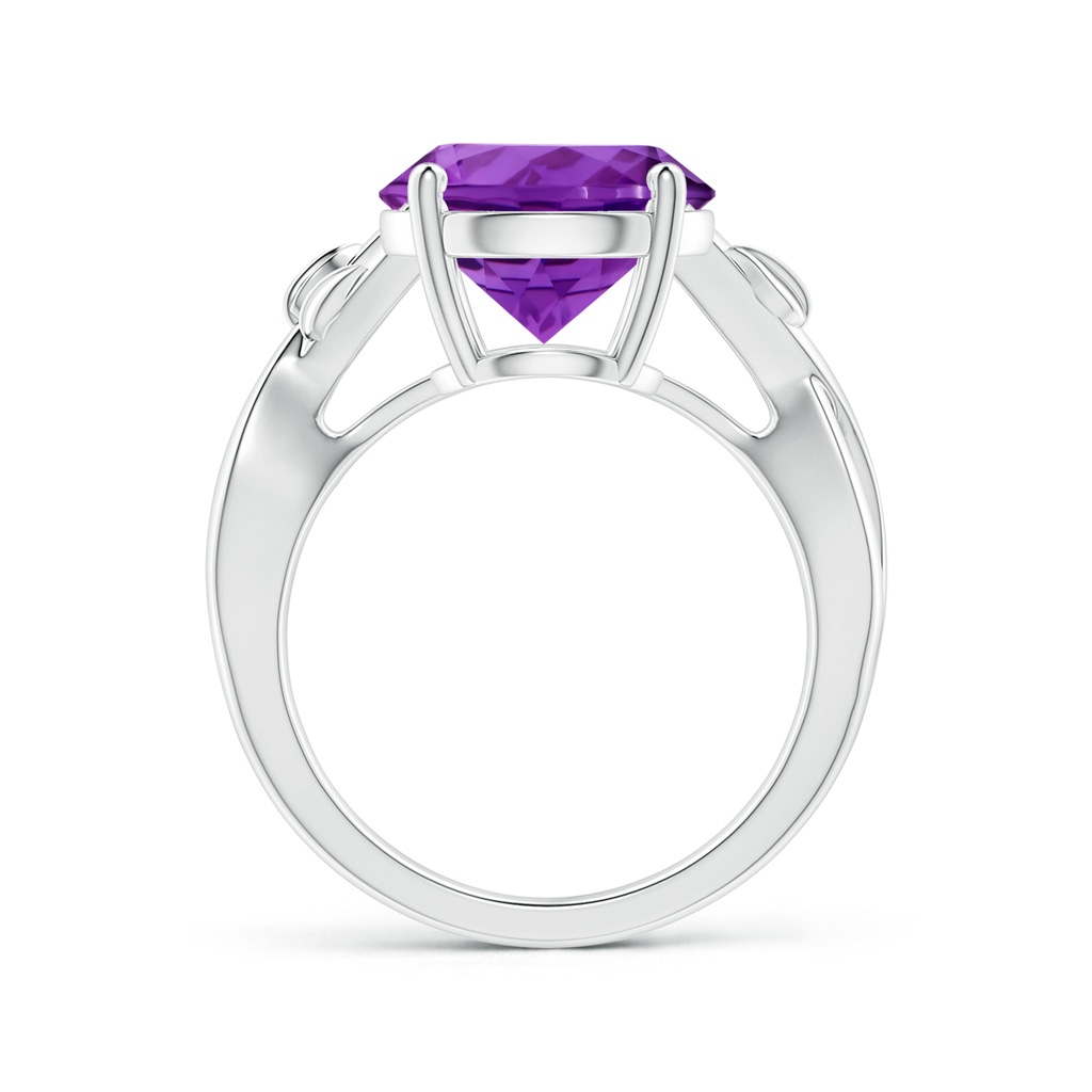 11.14x11.09x6.87mm AAA Nature Inspired GIA Certified Prong-Set Round Amethyst Solitaire Ring in P950 Platinum Side 199