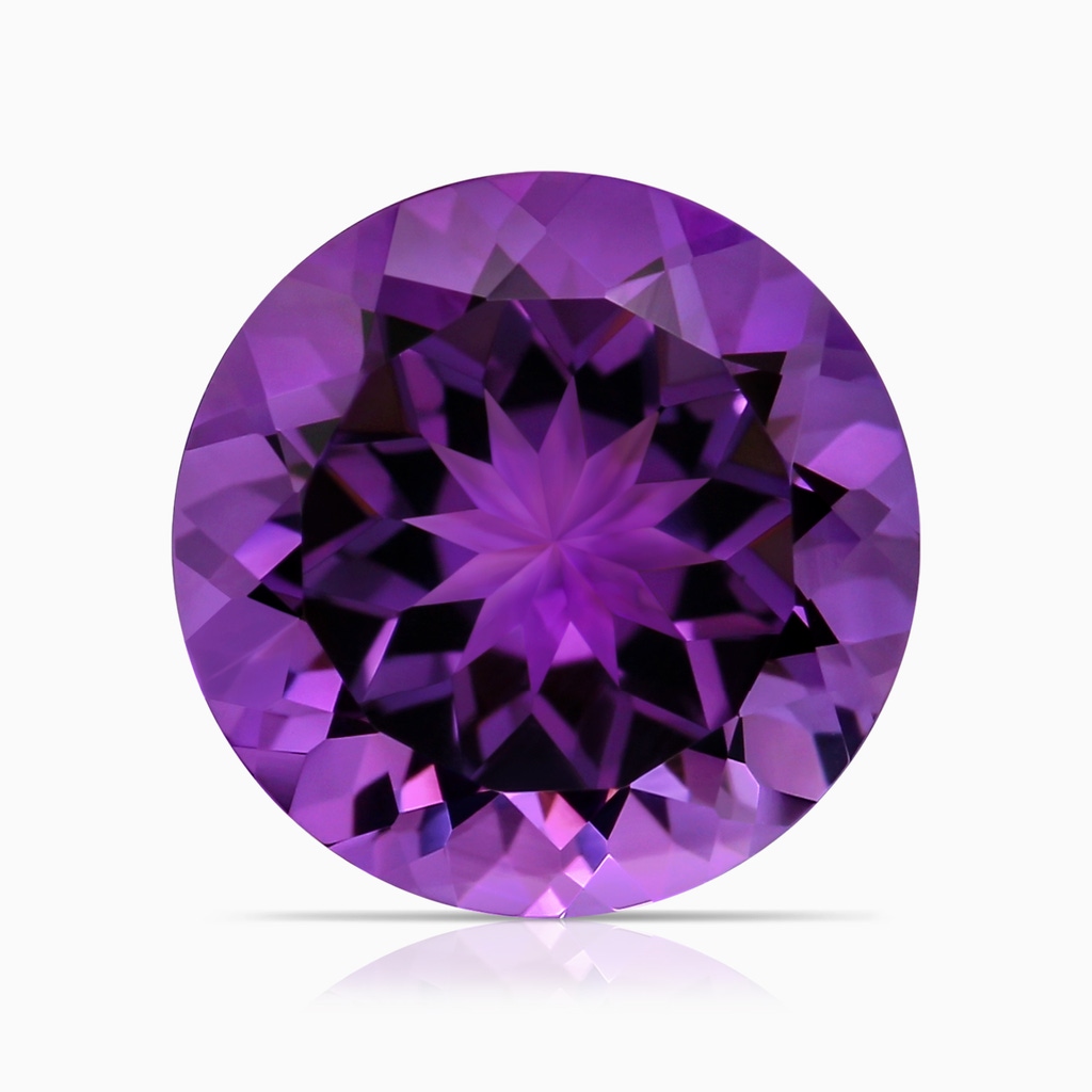 11.14x11.09x6.87mm AAA Nature Inspired GIA Certified Prong-Set Round Amethyst Solitaire Ring in P950 Platinum Side 699