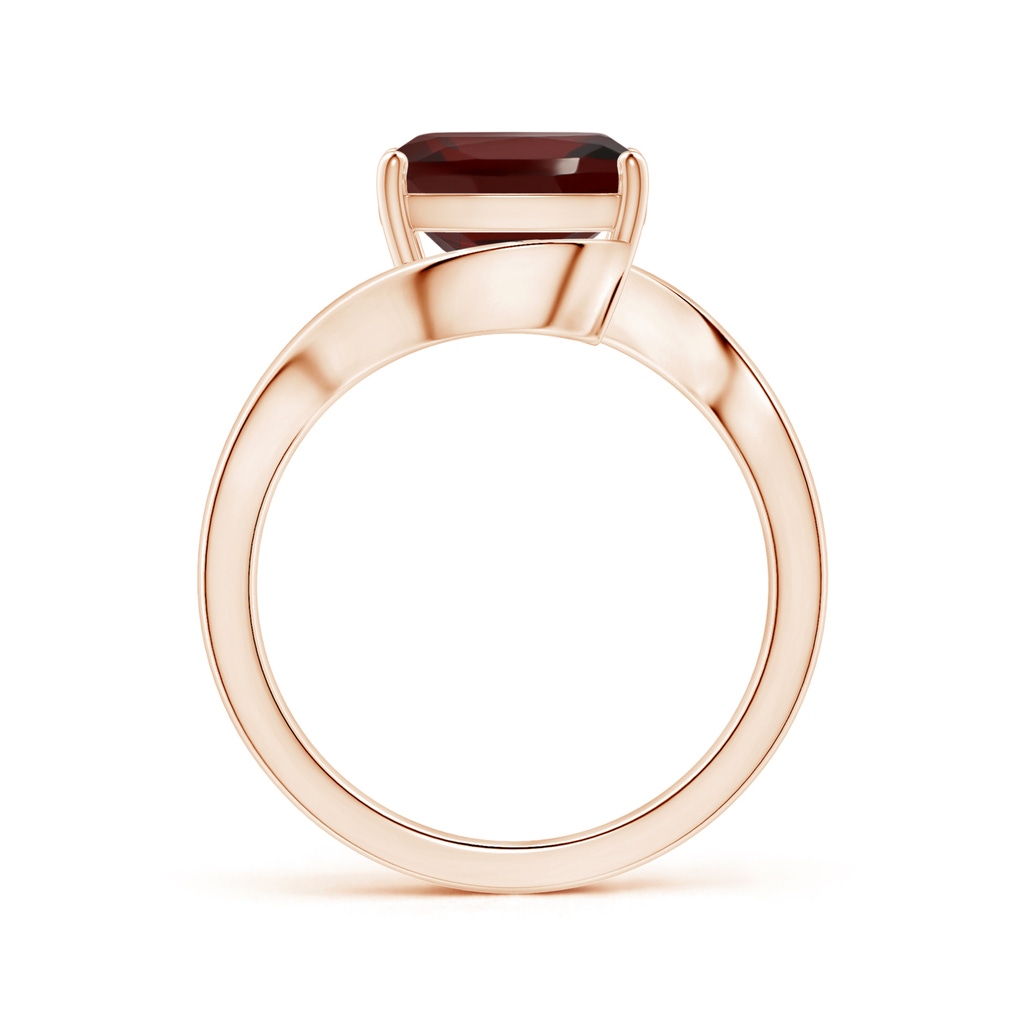 10.98x9.01x5.35mm AAA Prong-Set GIA Certified Solitaire Cushion Garnet Bypass Ring with Leaf Motifs in Rose Gold Side 199