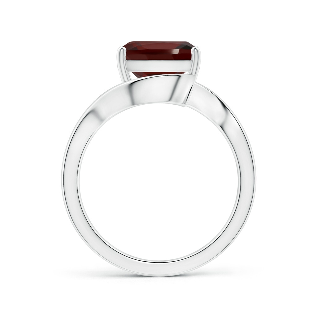 10.98x9.01x5.35mm AAA Prong-Set GIA Certified Solitaire Cushion Garnet Bypass Ring with Leaf Motifs in White Gold Side 199