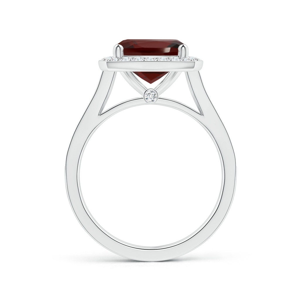 10.98x9.01x5.35mm AAA GIA Certified Cushion Garnet Halo Ring with Diamond Split Shank in White Gold Side 199