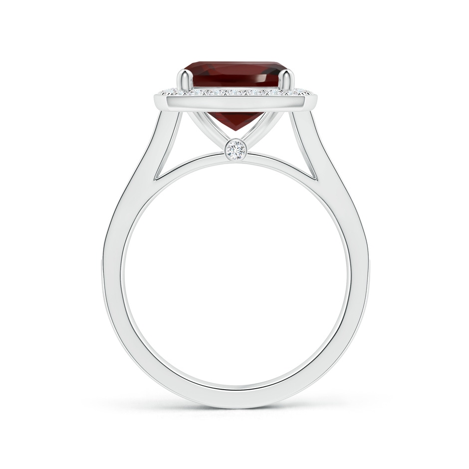 10.98x9.01x5.35mm AAA GIA Certified Cushion Garnet Halo Ring with Diamond Split Shank in White Gold side 199