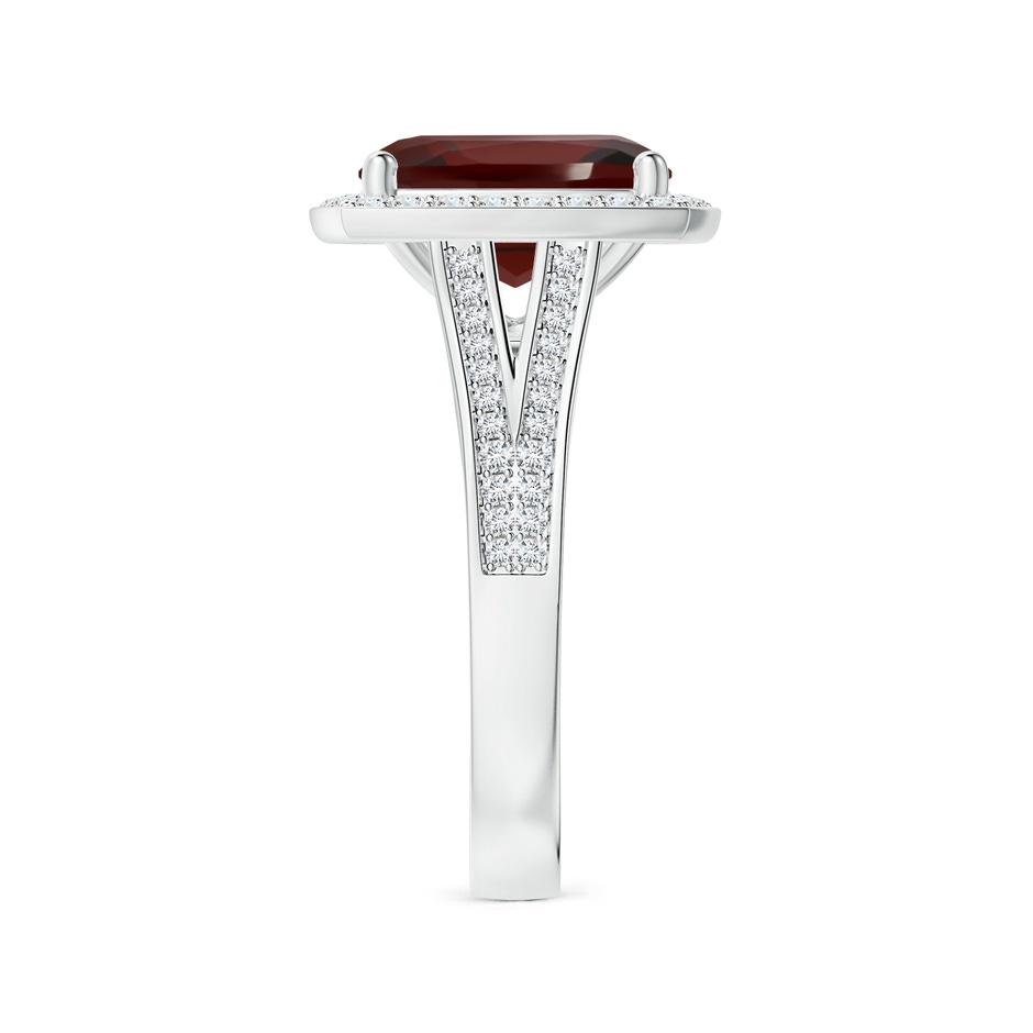 10.98x9.01x5.35mm AAA GIA Certified Cushion Garnet Halo Ring with Diamond Split Shank in White Gold side 399