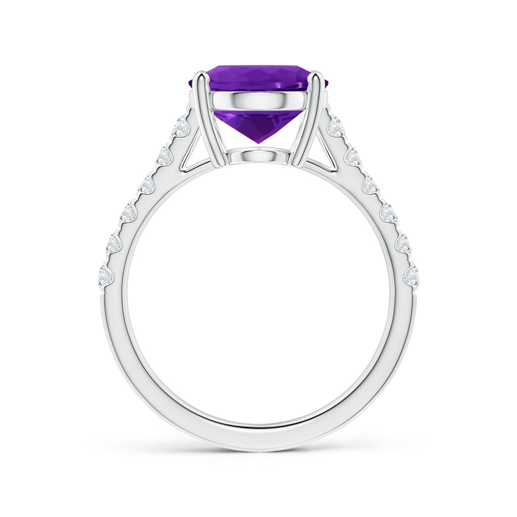 11.17x9.14x5.99mm AAA Prong-Set GIA Certified Oval Amethyst Ring with Diamonds in White Gold - side 199