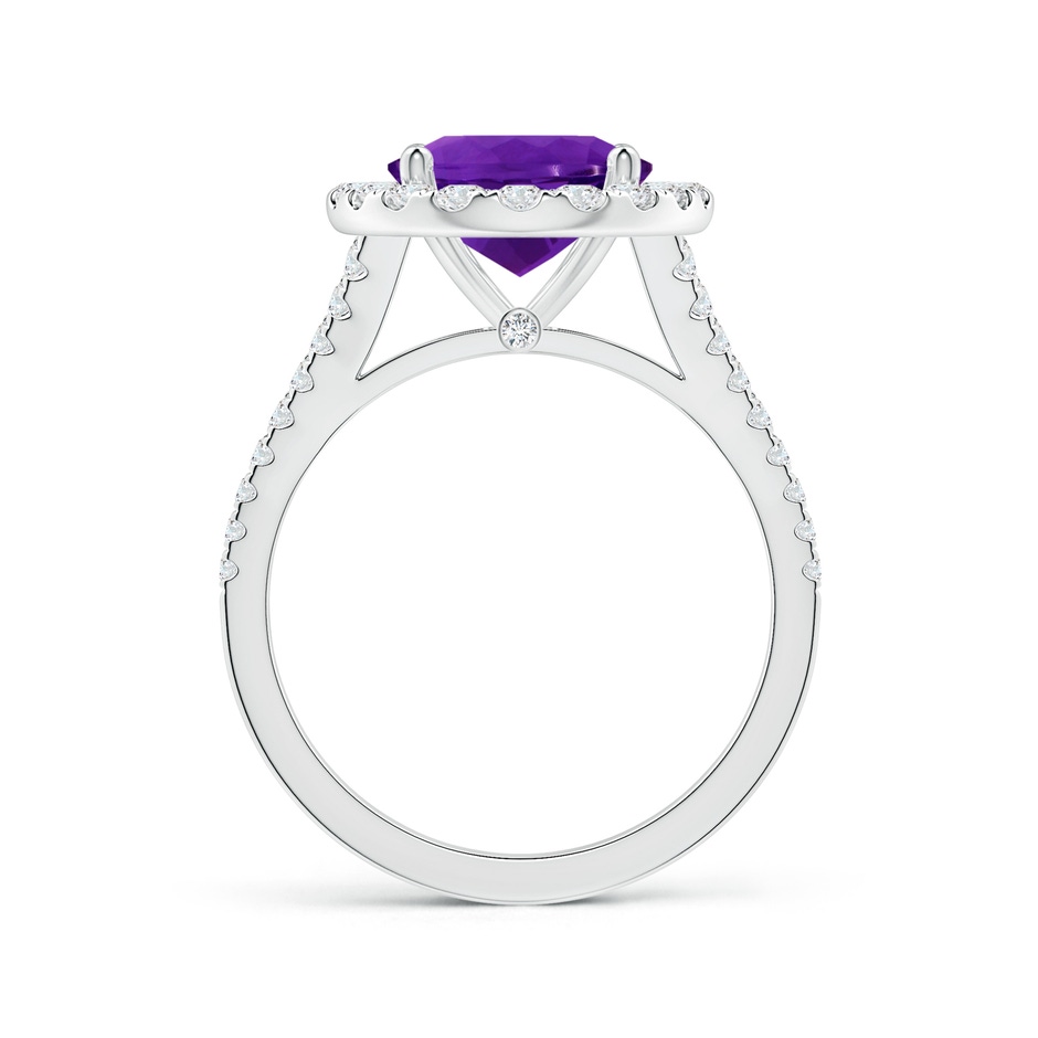 11.17x9.14x5.99mm AAA GIA Certified Oval Amethyst Split Shank Ring with Diamond Halo in White Gold side 199