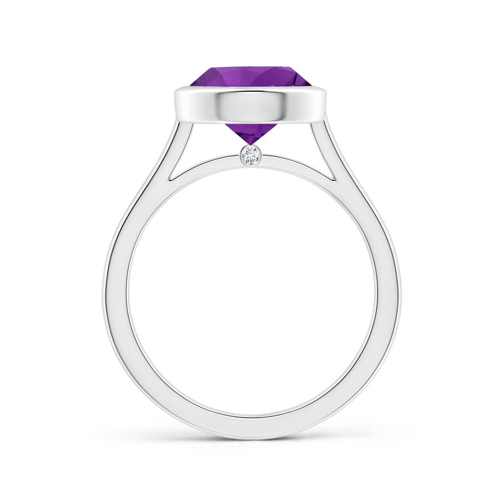 9.12x9.08x5.80mm AAAA GIA Certified Bezel-Set Round Amethyst Solitaire Ring in White Gold Side 199