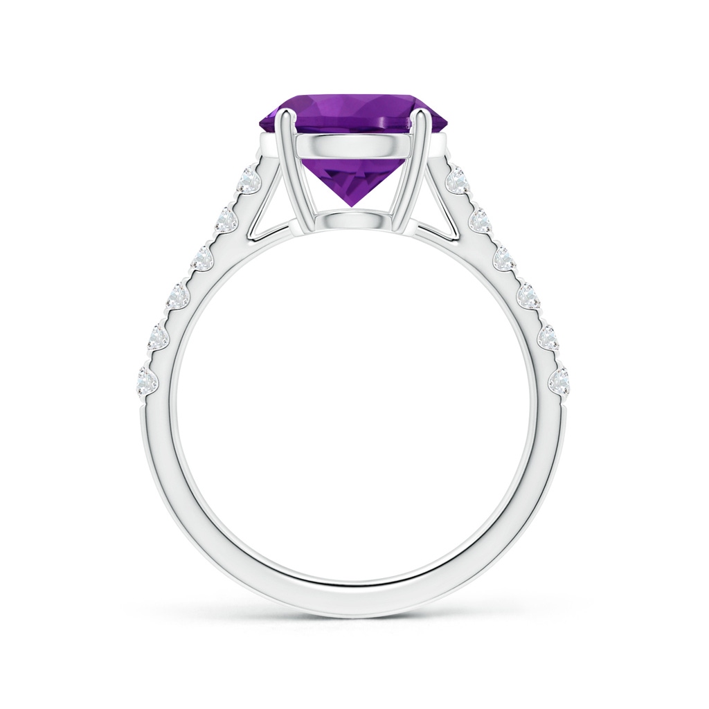 9.12x9.08x5.80mm AAAA Prong-Set GIA Certified Round Amethyst Ring with Diamonds in White Gold Side 199