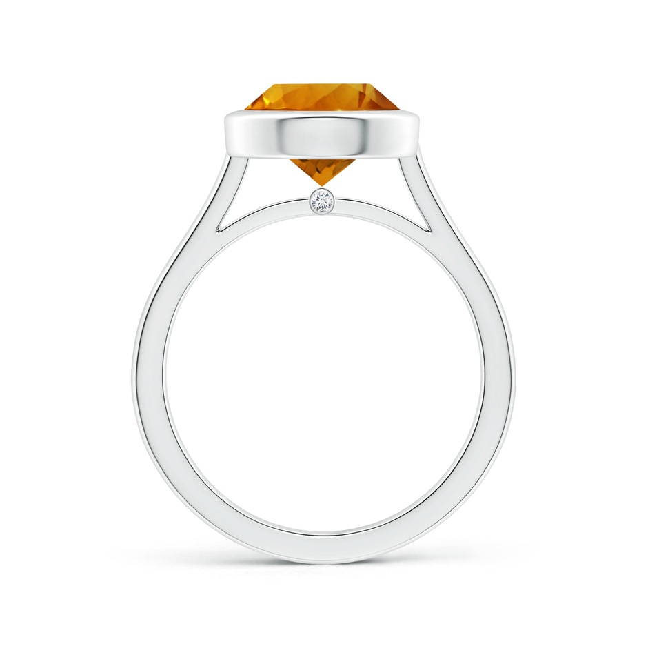 10.07x10.00x6.98mm AAAA GIA Certified Bezel-Set Round Citrine Solitaire Ring in 18K White Gold side 199