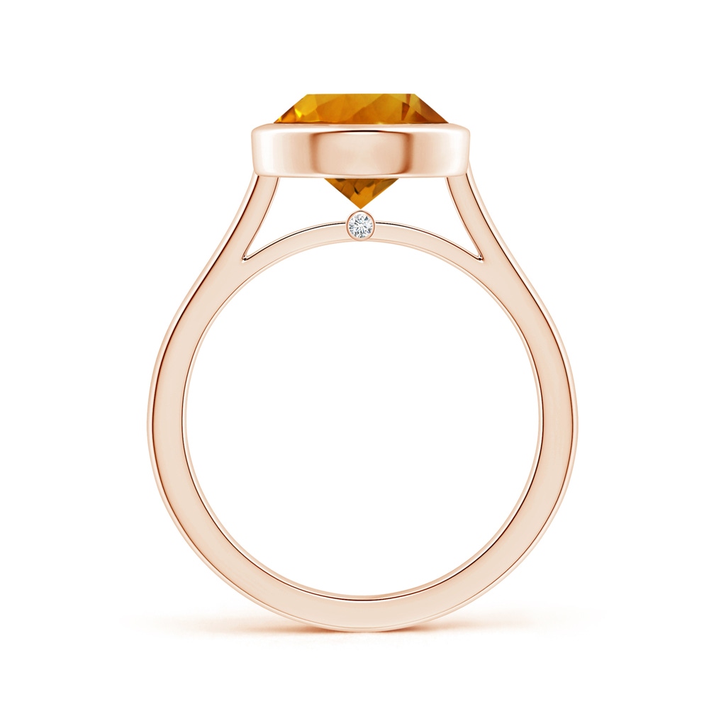 10.07x10.00x6.98mm AAAA GIA Certified Bezel-Set Round Citrine Solitaire Ring in Rose Gold - side 199