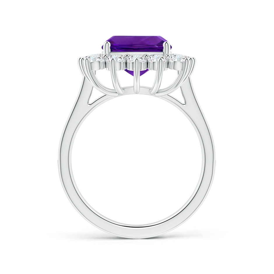 9.05x9.01x5.66mm AAAA Princess Diana Inspired GIA Certified Cushion Amethyst Ring with Halo in 18K White Gold side 199