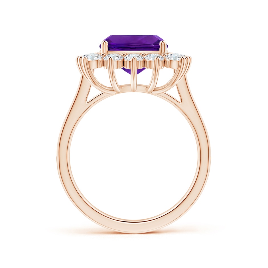 9.05x9.01x5.66mm AAAA Princess Diana Inspired GIA Certified Cushion Amethyst Ring with Halo in Rose Gold side 199