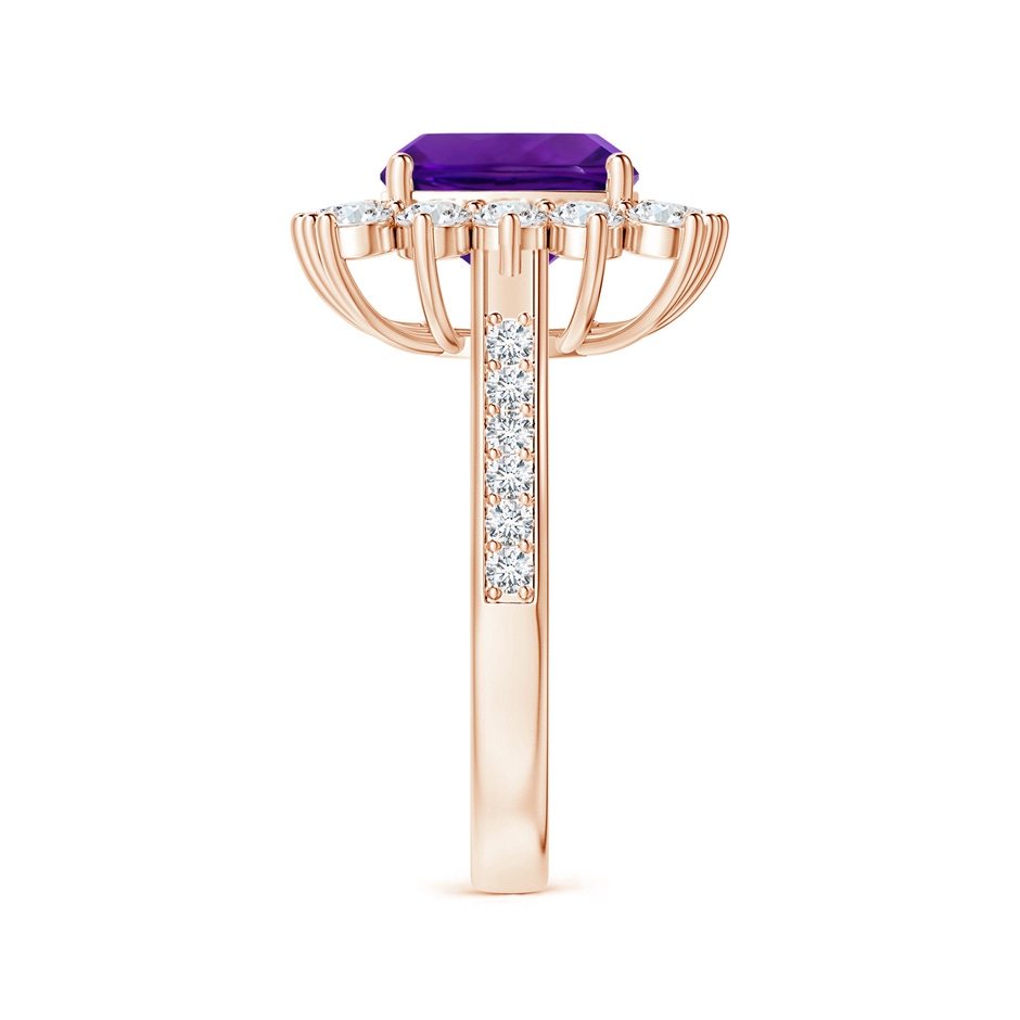 9.05x9.01x5.66mm AAAA Princess Diana Inspired GIA Certified Cushion Amethyst Ring with Halo in Rose Gold side 399