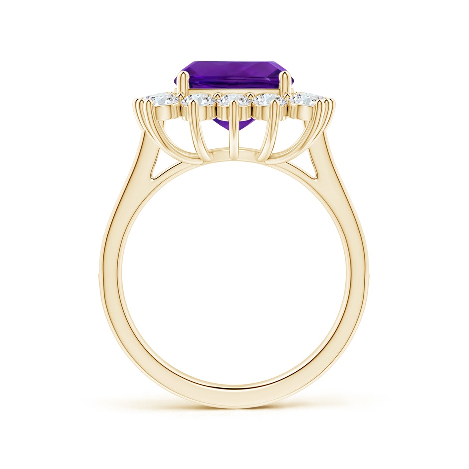 9.05x9.01x5.66mm AAAA Princess Diana Inspired GIA Certified Cushion Amethyst Ring with Halo in Yellow Gold side 199