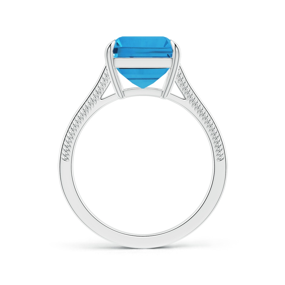 10.81x8.90x5.59mm AAA Claw-Set GIA Certified Emerald-Cut Swiss Blue Topaz Ring with Diamonds in 18K White Gold side 199