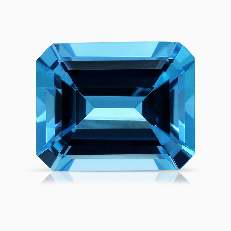 10.81x8.90x5.59mm AAA Claw-Set GIA Certified Emerald-Cut Swiss Blue Topaz Ring with Diamonds in 18K White Gold side 699