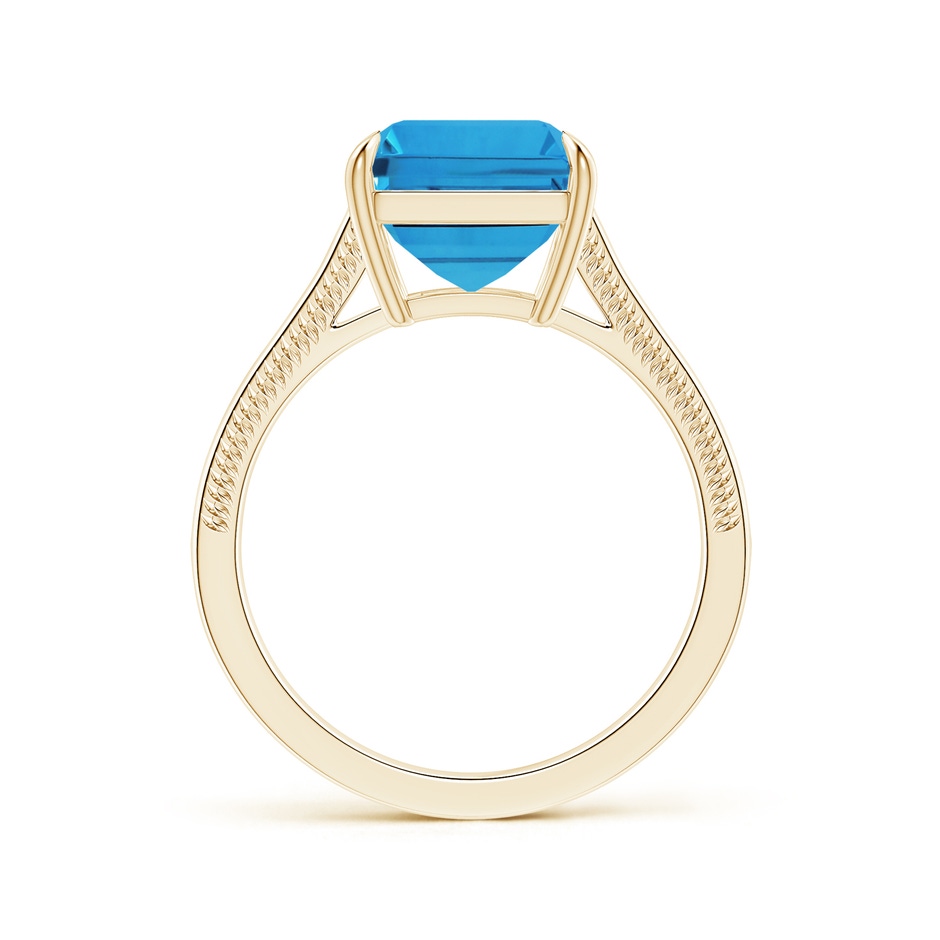 10.81x8.90x5.59mm AAA Claw-Set GIA Certified Emerald-Cut Swiss Blue Topaz Ring with Diamonds in Yellow Gold side 199