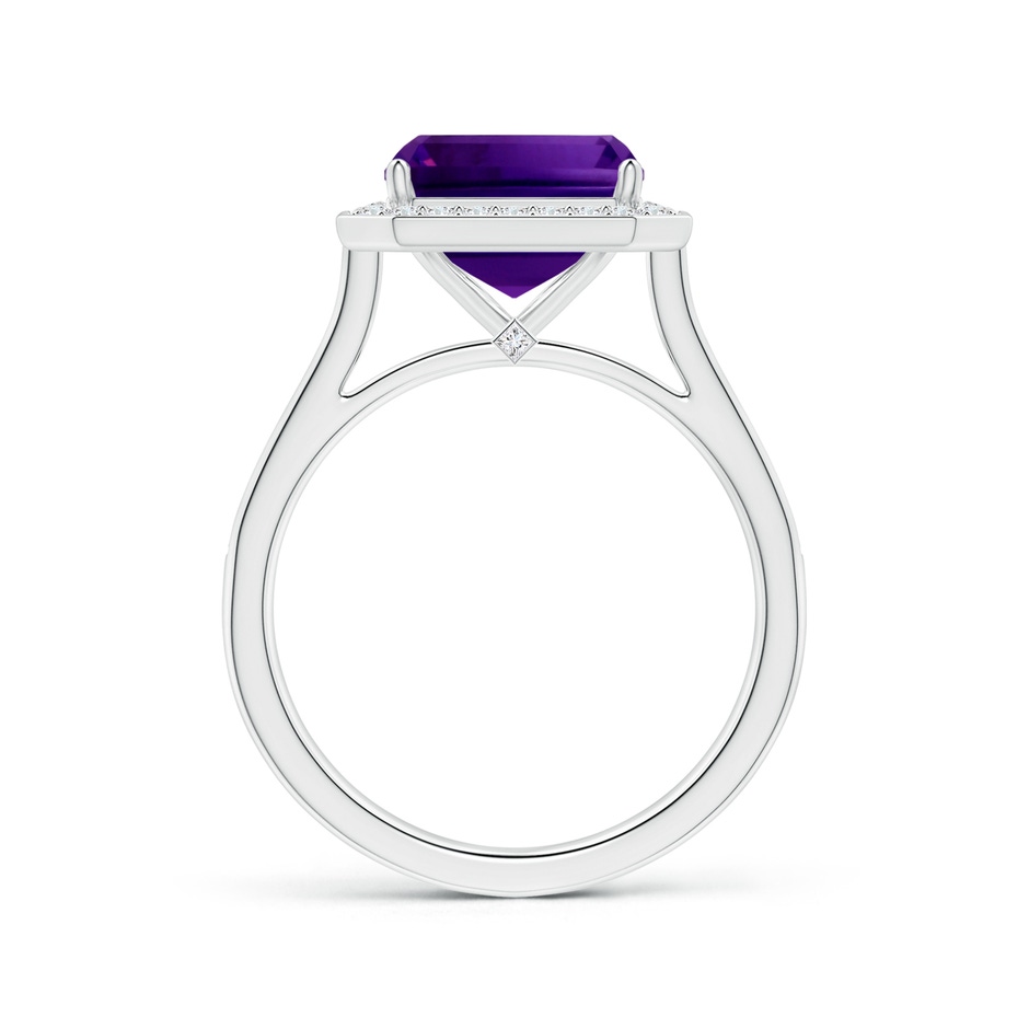 10.92x8.96x5.89mm AAAA Emerald-Cut GIA Certified Amethyst Halo Ring with Diamonds in P950 Platinum side 199
