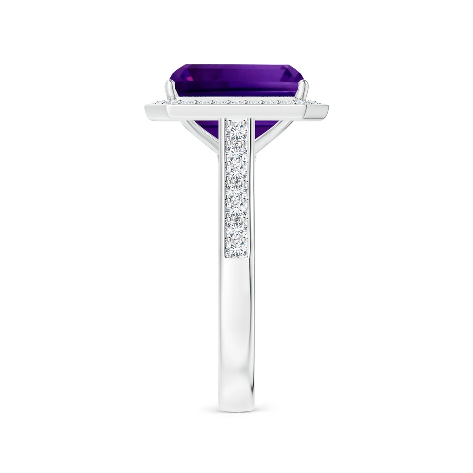 10.92x8.96x5.89mm AAAA Emerald-Cut GIA Certified Amethyst Halo Ring with Diamonds in P950 Platinum side 399