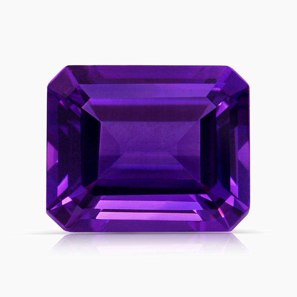 10.92x8.96x5.89mm AAAA Emerald-Cut GIA Certified Amethyst Halo Ring with Diamonds in White Gold Side 699