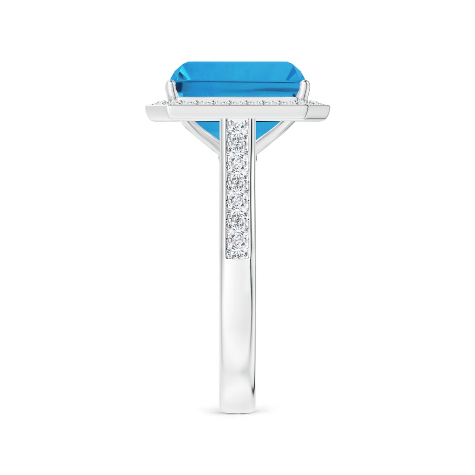 10.81x8.90x5.59mm AAA GIA Certified Emerald-Cut Swiss Blue Topaz Halo Ring with Diamonds in P950 Platinum side 399