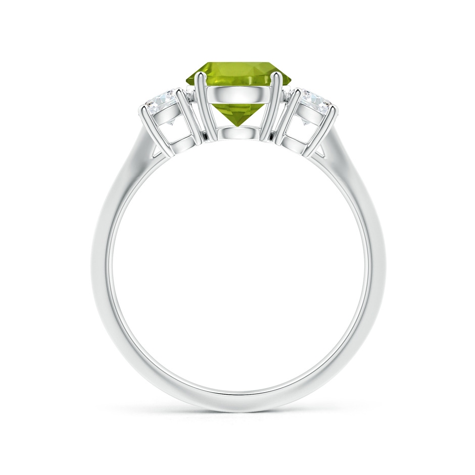 8.01x7.91x5.06mm AAAA Three Stone GIA Certified Peridot Knife-Edge Shank Ring with Diamonds in P950 Platinum Side 199