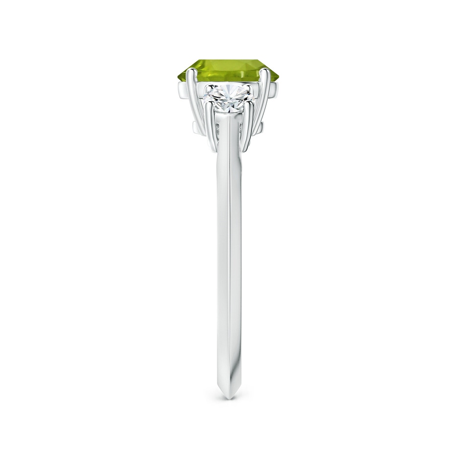 8.01x7.91x5.06mm AAAA Three Stone GIA Certified Peridot Knife-Edge Shank Ring with Diamonds in P950 Platinum Side 399