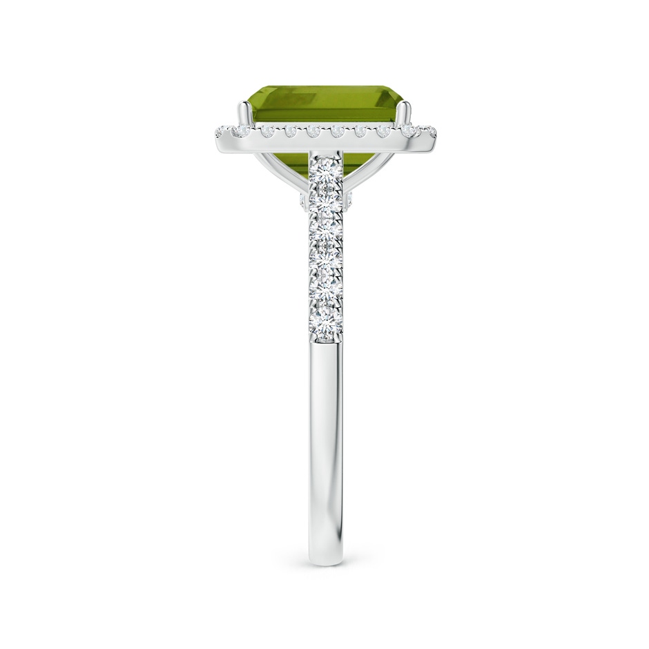 9.06x7.08x4.35mm AAA GIA Certified Emerald-Cut Peridot Halo Ring with Diamonds in White Gold Side 399