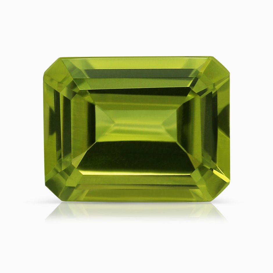 9.06x7.08x4.35mm AAA GIA Certified Emerald-Cut Peridot Halo Ring with Diamonds in White Gold Side 699