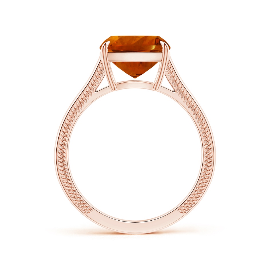 10.11x10.04x6.79mm AA Claw-Set GIA Certified Cushion Citrine Solitaire Ring with Leaf Motifs in 18K Rose Gold side 199