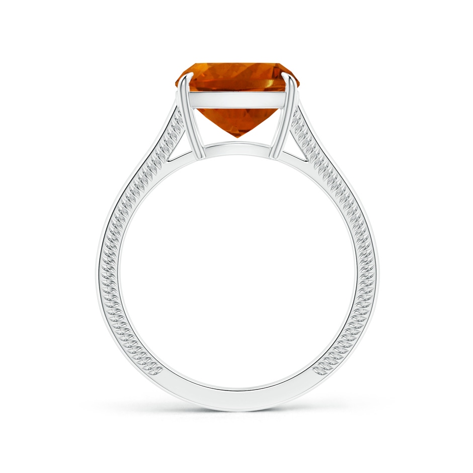 10.11x10.04x6.79mm AA Claw-Set GIA Certified Cushion Citrine Solitaire Ring with Leaf Motifs in P950 Platinum side 199