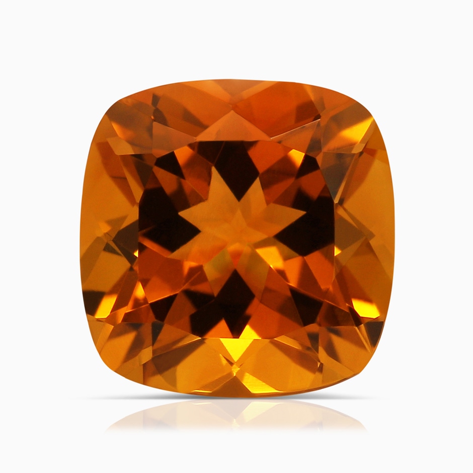 10.11x10.04x6.79mm AA Claw-Set GIA Certified Cushion Citrine Solitaire Ring with Leaf Motifs in P950 Platinum side 699