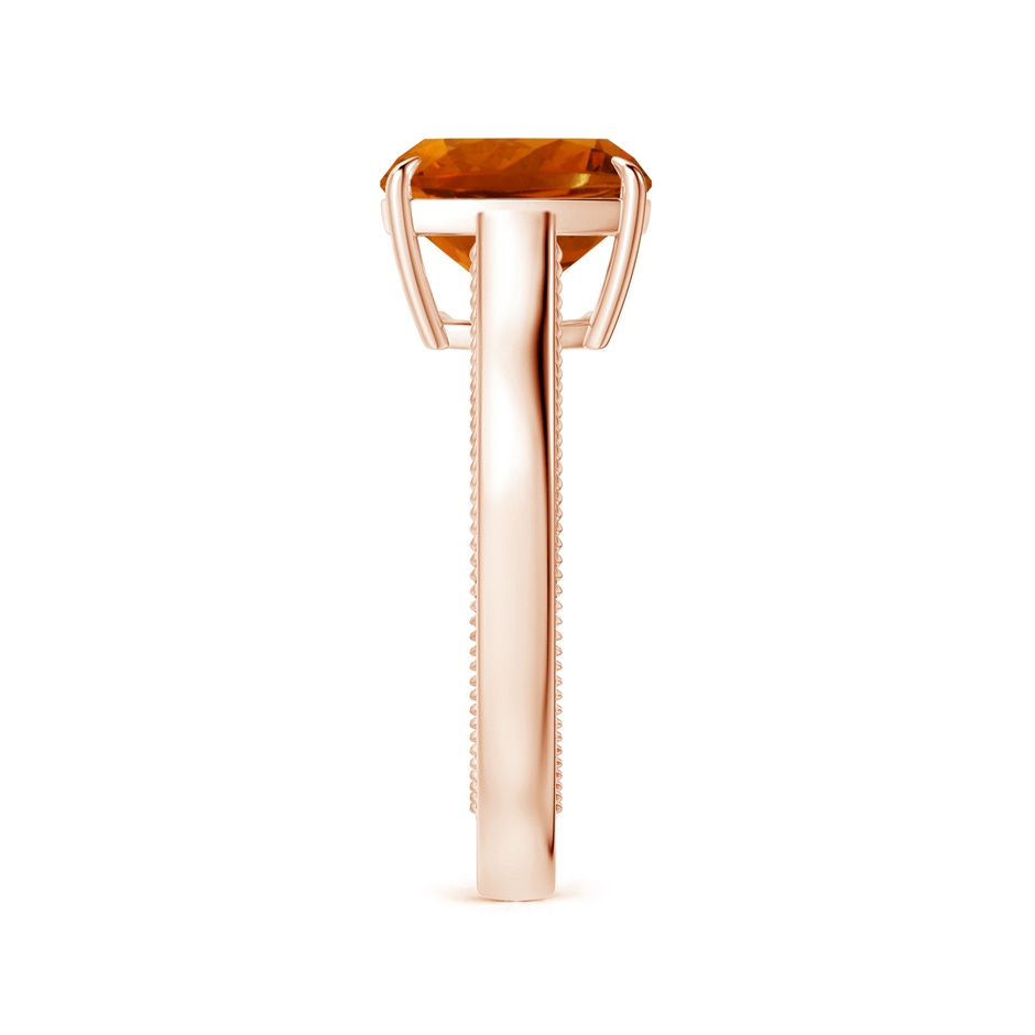 10.11x10.04x6.79mm AA Claw-Set GIA Certified Cushion Citrine Solitaire Ring with Leaf Motifs in Rose Gold side 399