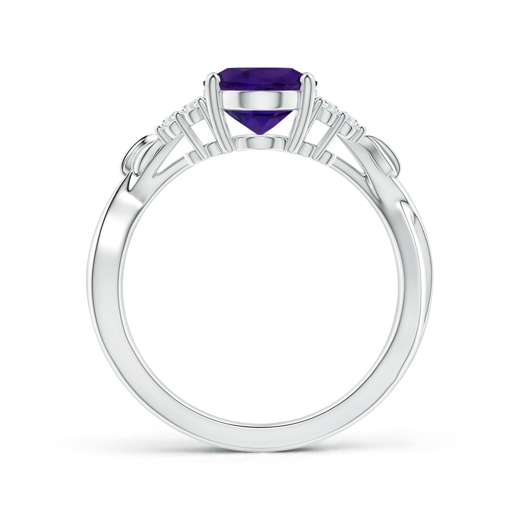9.07x7.05x4.40mm AA Nature Inspired GIA Certified Oval Amethyst Ring with Side Diamonds in P950 Platinum Side 199