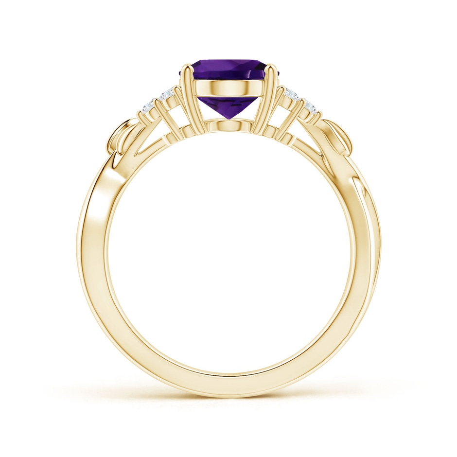 9.19x7.13x4.78mm AA Nature Inspired GIA Certified Oval Amethyst Ring with Side Diamonds in 18K Yellow Gold side 199