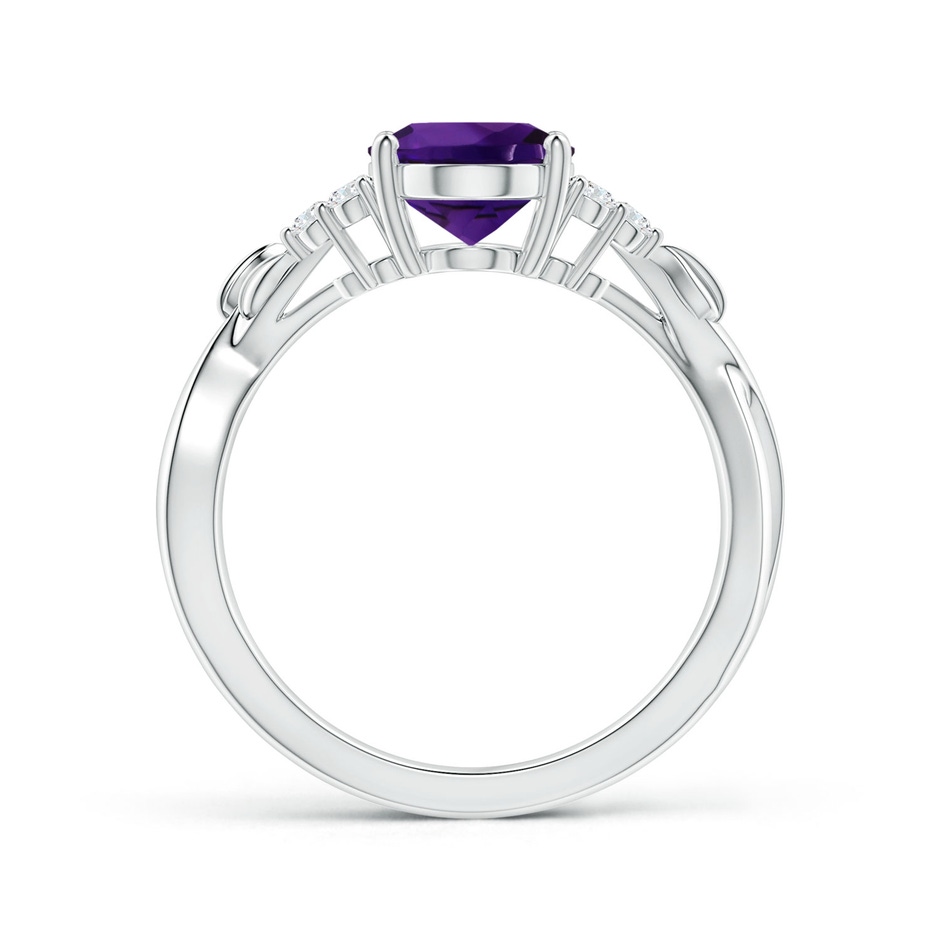 9.19x7.13x4.78mm AA Nature Inspired GIA Certified Oval Amethyst Ring with Side Diamonds in P950 Platinum side 199