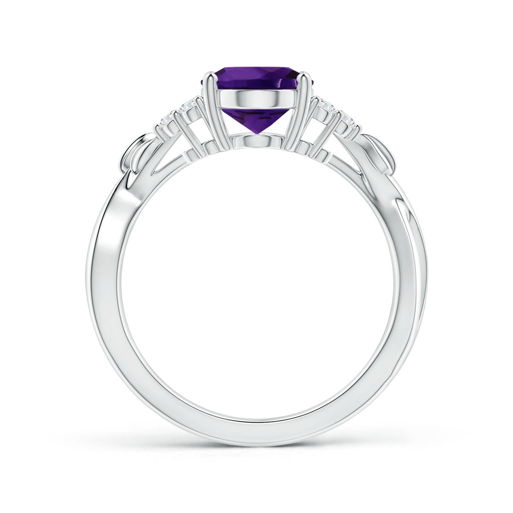 9.19x7.13x4.78mm AA Nature Inspired GIA Certified Oval Amethyst Ring with Side Diamonds in White Gold - side 199