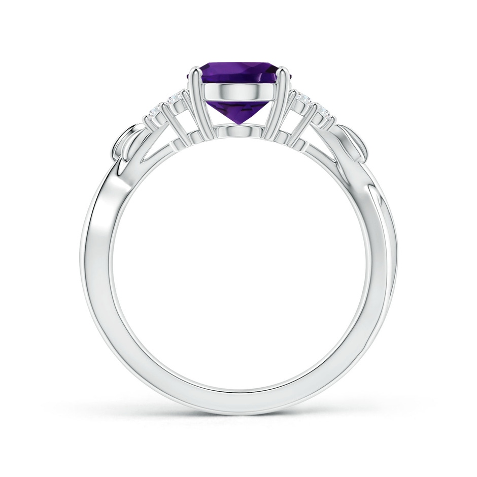 9.19x7.13x4.78mm AA Nature Inspired GIA Certified Oval Amethyst Ring with Side Diamonds in White Gold side 199