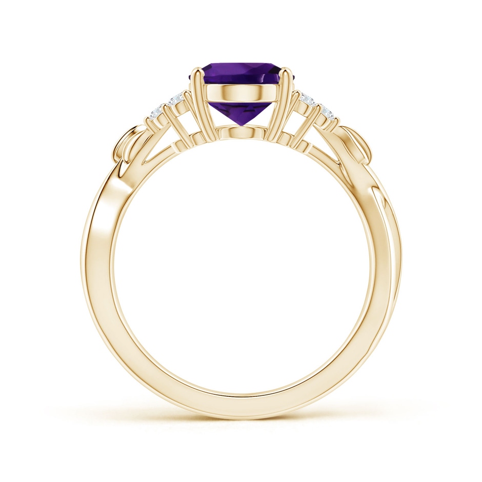 9.19x7.13x4.78mm AA Nature Inspired GIA Certified Oval Amethyst Ring with Side Diamonds in Yellow Gold side 199