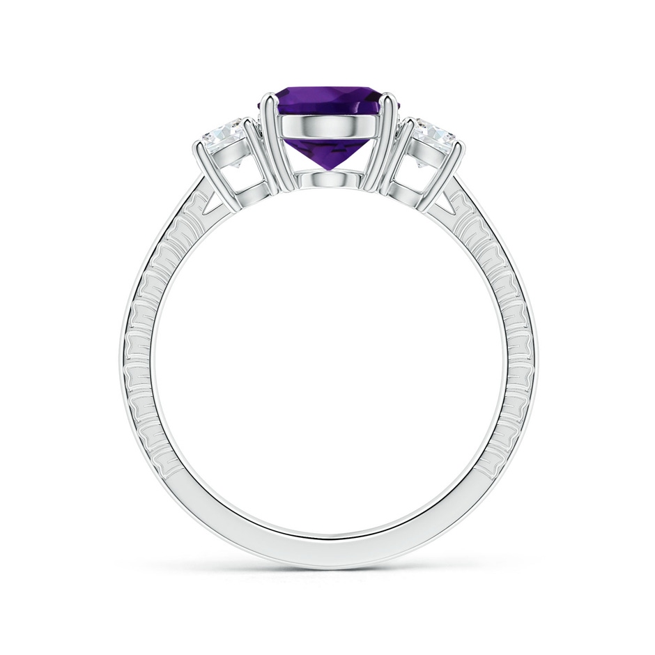 9.19x7.13x4.78mm AA Three Stone GIA Certified Oval Amethyst Reverse Tapered Shank Feather Ring in 18K White Gold side 199
