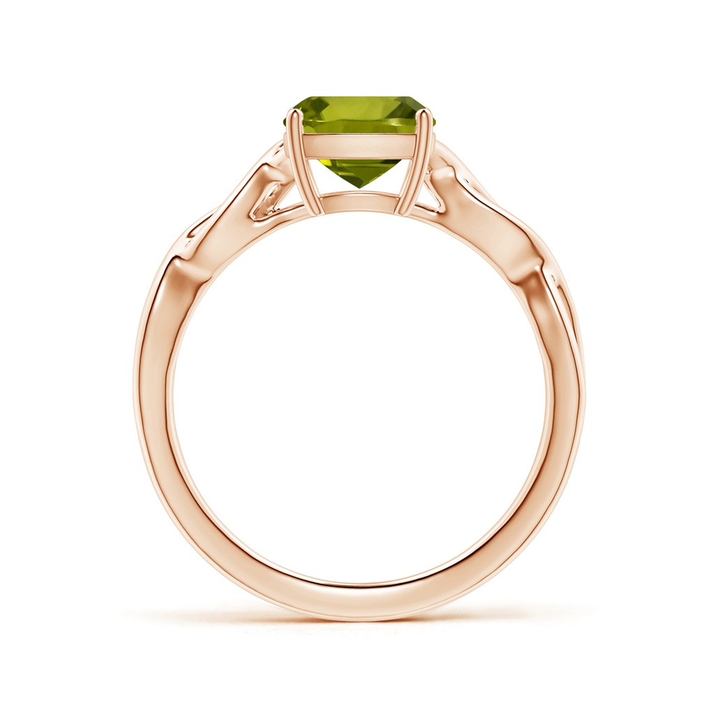 7.13x7.11x4.18mm AA Prong-Set GIA Certified Solitaire Cushion Peridot Twisted Shank Ring in 10K Rose Gold - side 199