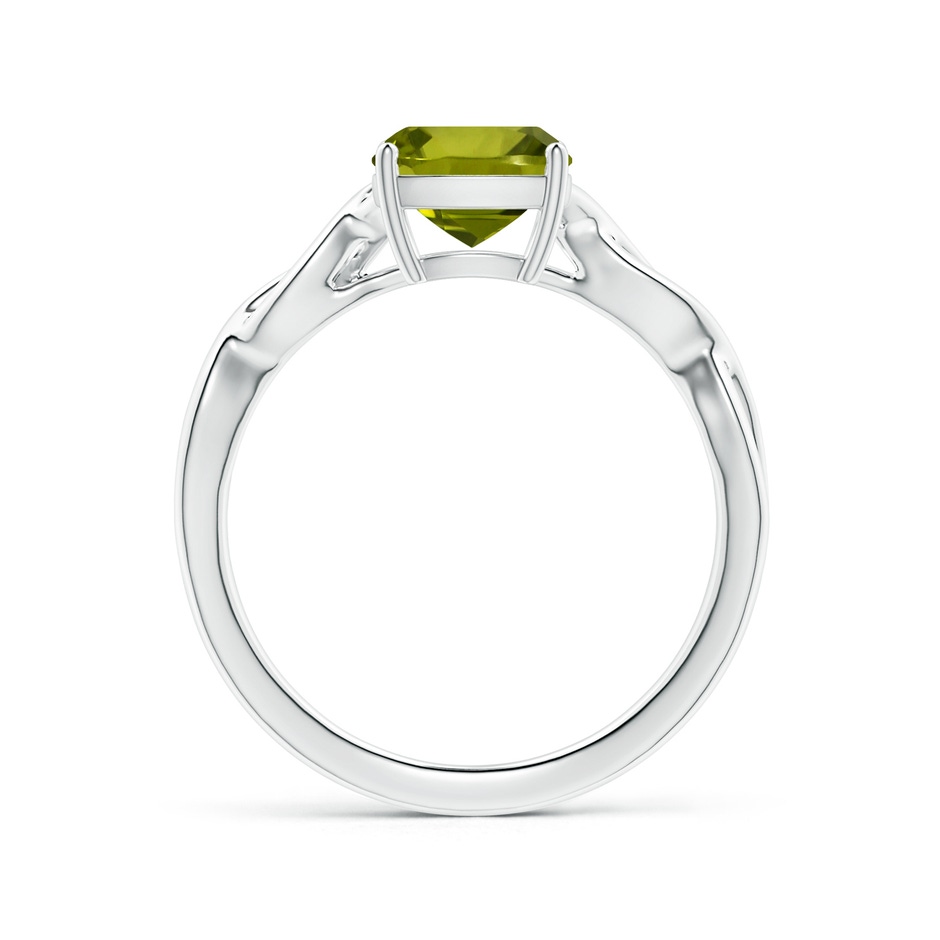 7.13x7.11x4.18mm AA Prong-Set GIA Certified Solitaire Cushion Peridot Twisted Shank Ring in P950 Platinum side 199