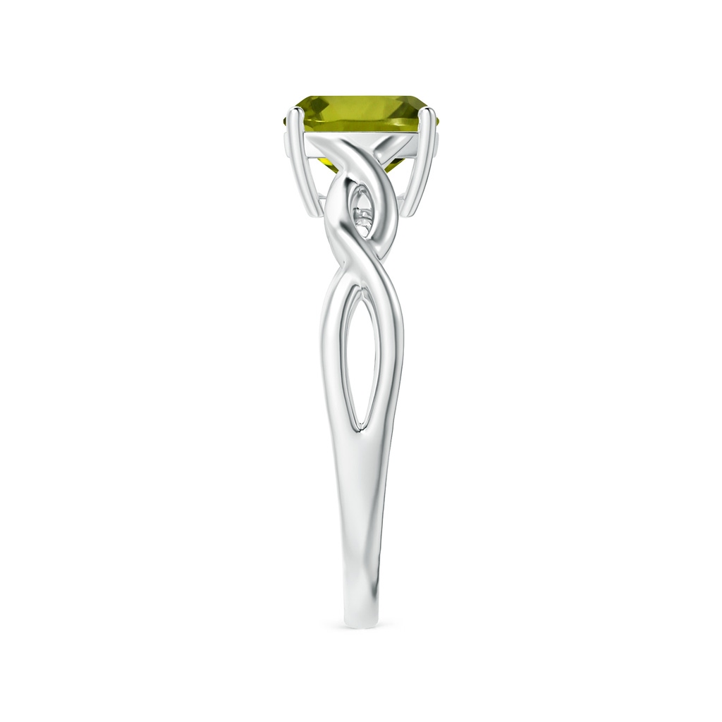 7.13x7.11x4.18mm AA Prong-Set GIA Certified Solitaire Cushion Peridot Twisted Shank Ring in P950 Platinum Side 399