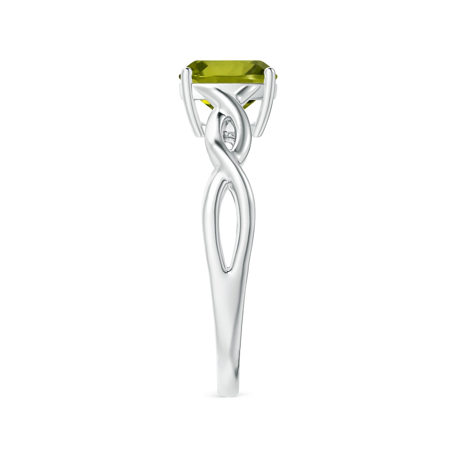 7.13x7.11x4.18mm AA Prong-Set GIA Certified Solitaire Cushion Peridot Twisted Shank Ring in P950 Platinum side 399