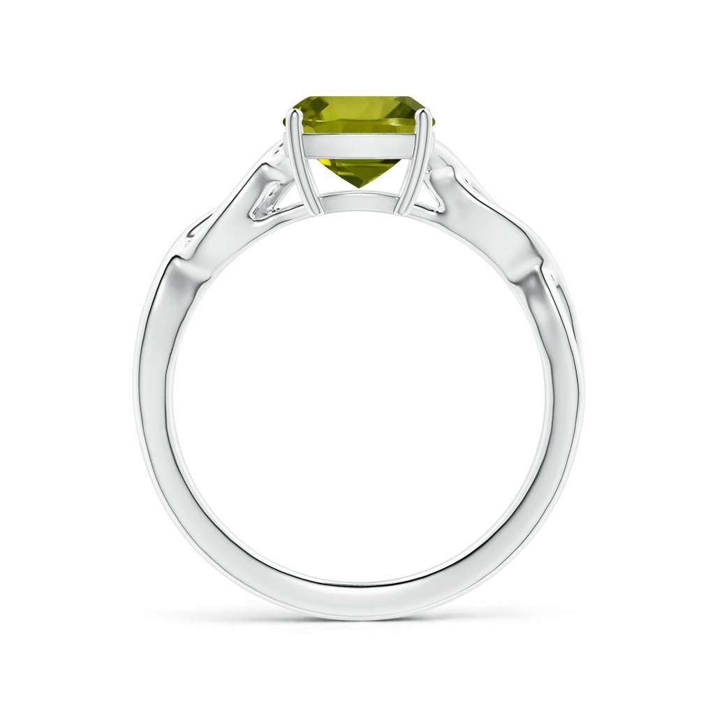 7.13x7.11x4.18mm AA Prong-Set GIA Certified Solitaire Cushion Peridot Twisted Shank Ring in White Gold - side 199