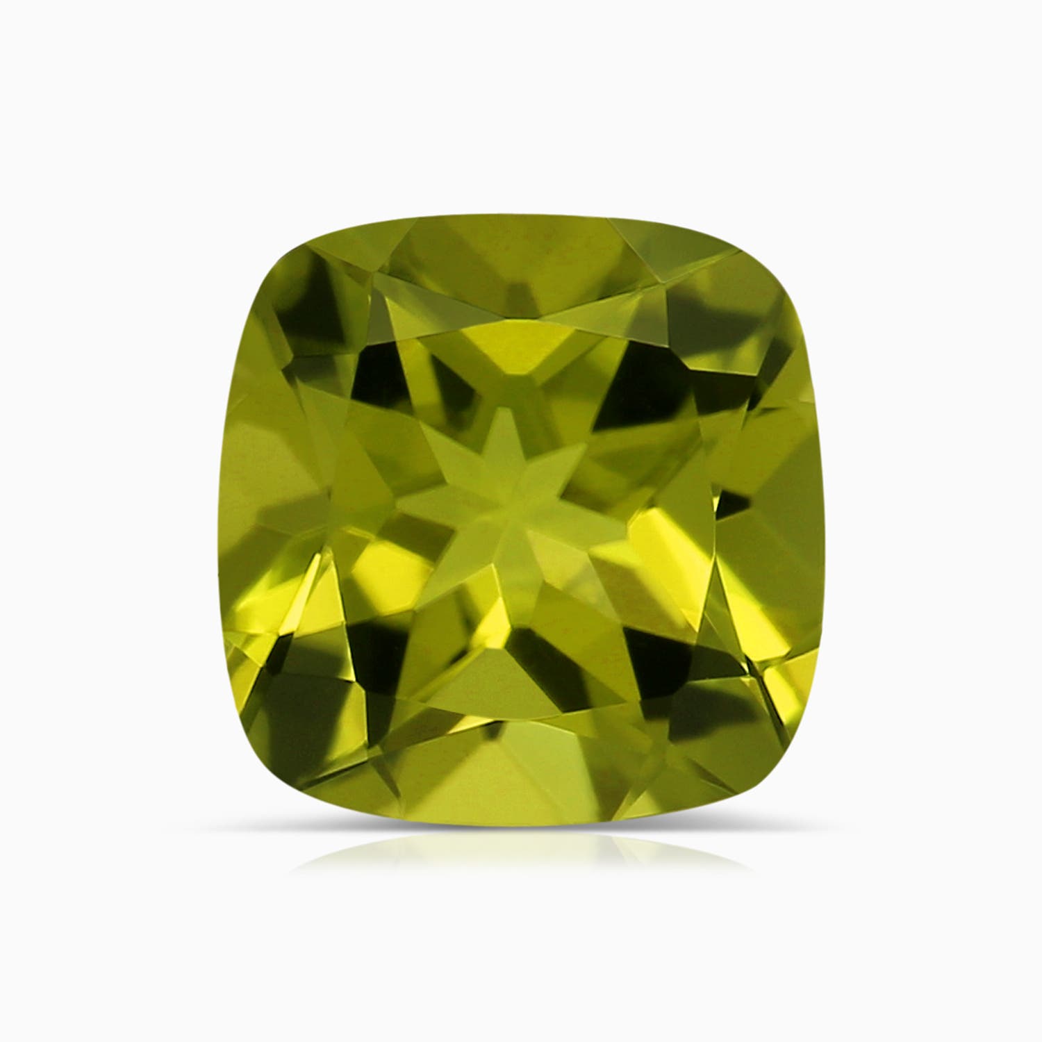 7.13x7.11x4.18mm AA Prong-Set GIA Certified Solitaire Cushion Peridot Twisted Shank Ring in White Gold - stone