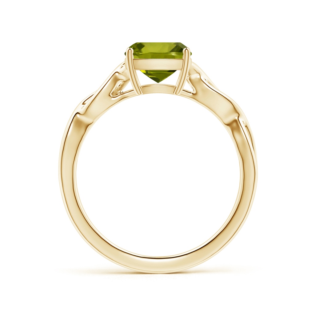 7.13x7.11x4.18mm AA Prong-Set GIA Certified Solitaire Cushion Peridot Twisted Shank Ring in Yellow Gold - side 199