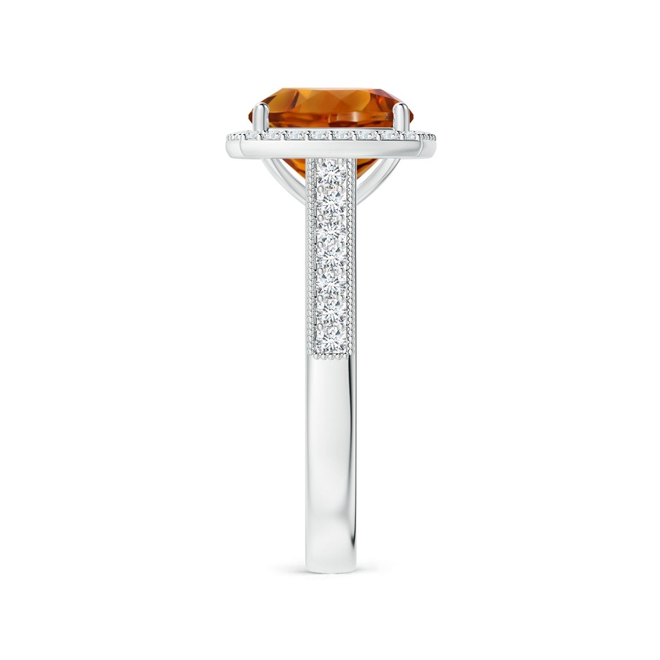 9.08x9.07x5.96mm AAA GIA Certified Cushion Citrine Halo Ring with Milgrain in P950 Platinum Side 399