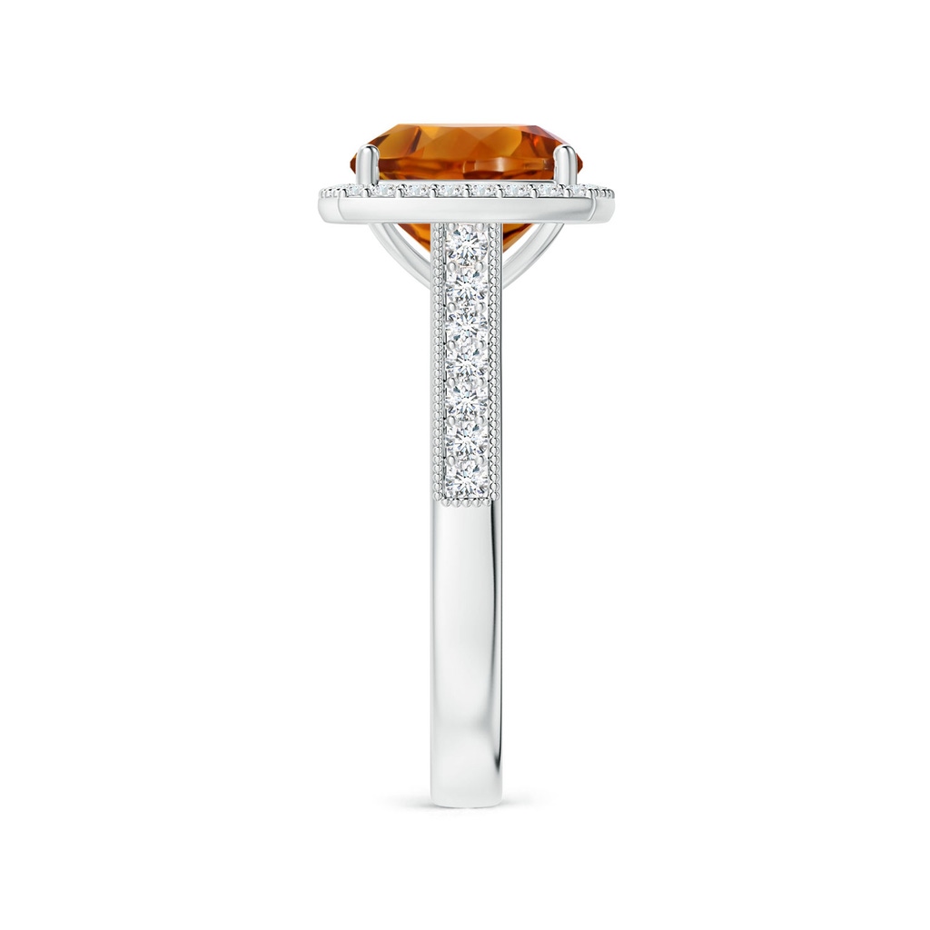 9.08x9.07x5.96mm AAA GIA Certified Cushion Citrine Halo Ring with Milgrain in White Gold Side 399