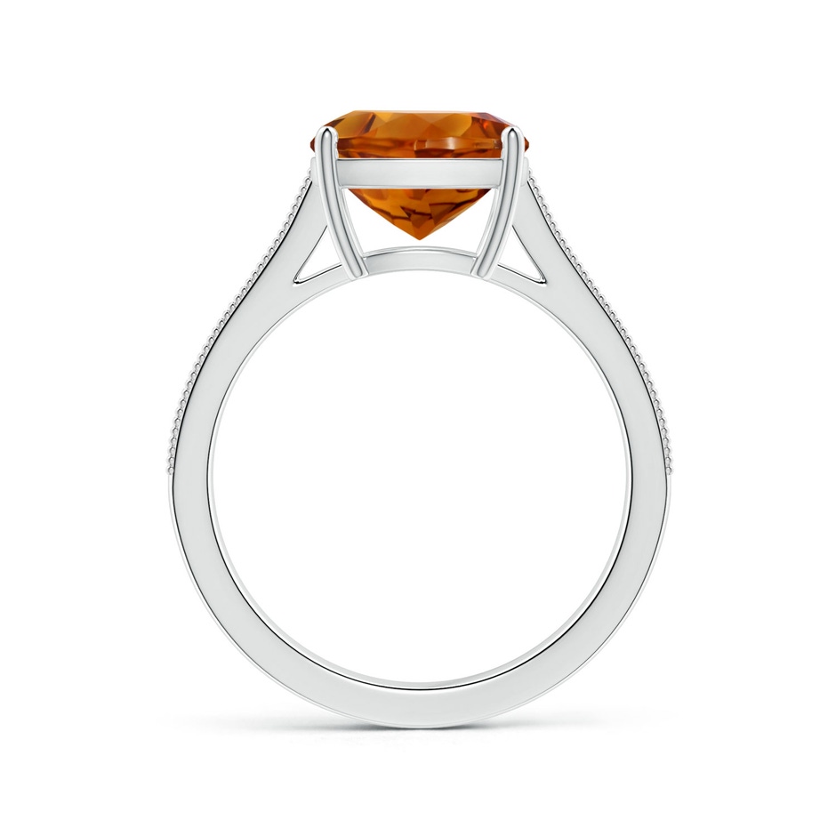 9.08x9.07x5.96mm AAA GIA Certified Cushion Citrine Reverse Tapered Ring with Milgrain in 18K White Gold side 199