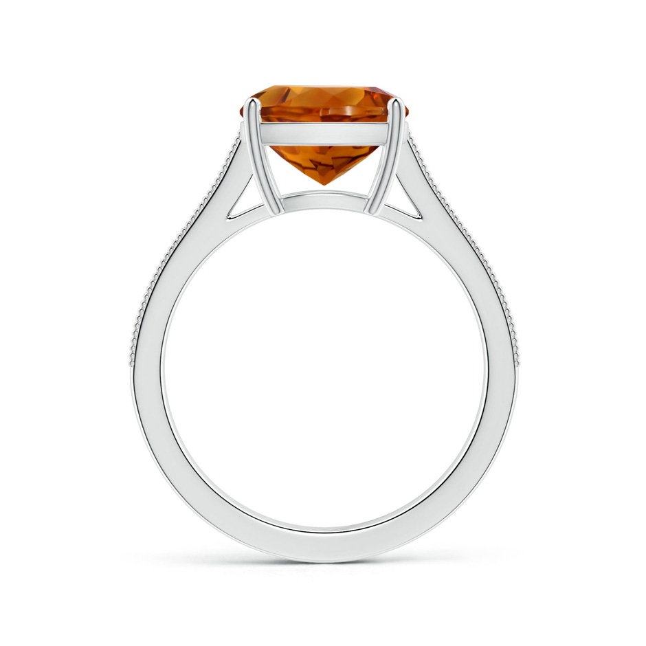 9.08x9.07x5.96mm AAA GIA Certified Cushion Citrine Reverse Tapered Ring with Milgrain in P950 Platinum Side 199